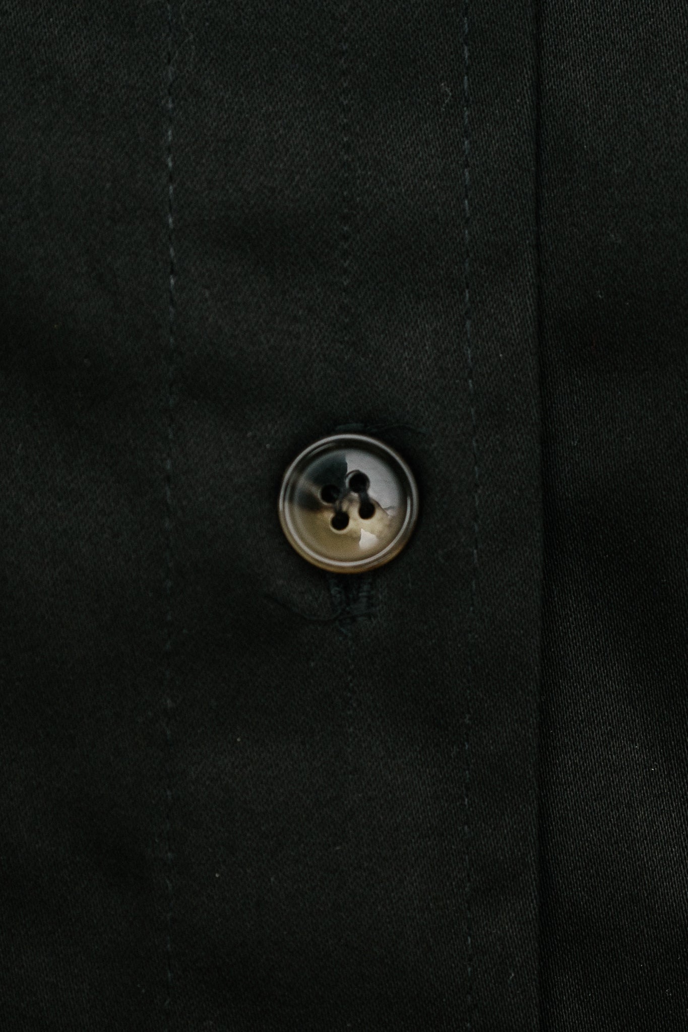 A close up of black fabric and a tortoiseshell button