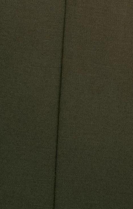 A close up of olive fabric.